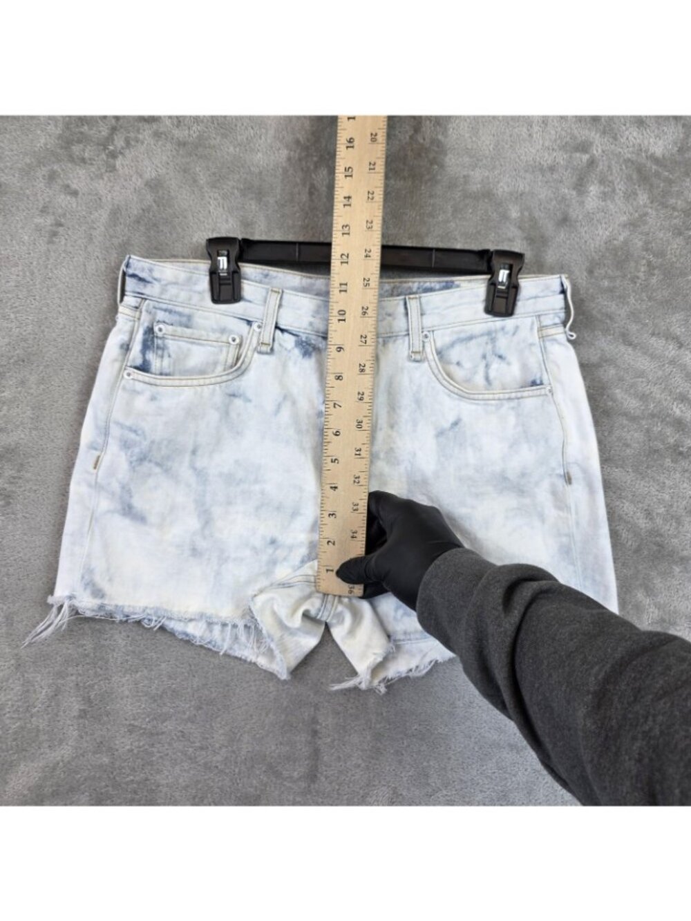 Rag & Bone Shorts Womens 28 Blue Acid Wash Dre Low Rise Denim Cutoff Frayed Hem - Picture 9 of 12